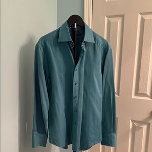 Robert Graham Men's Teal Button-Up Shirt